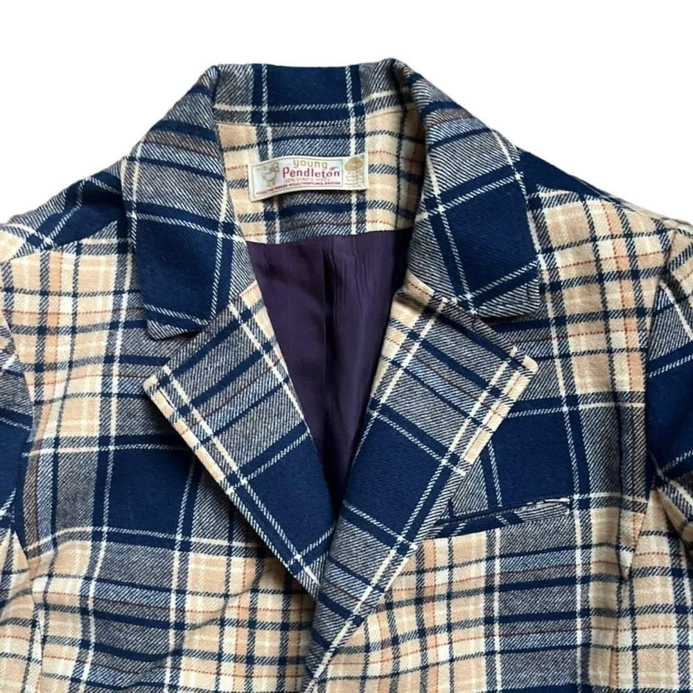 Pendleton Vintage 100% Pure Virgin Wool Plaid Jacket size 15/16